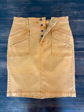 Pilcro and the Letterpress Tan Utility Pencil Skirt